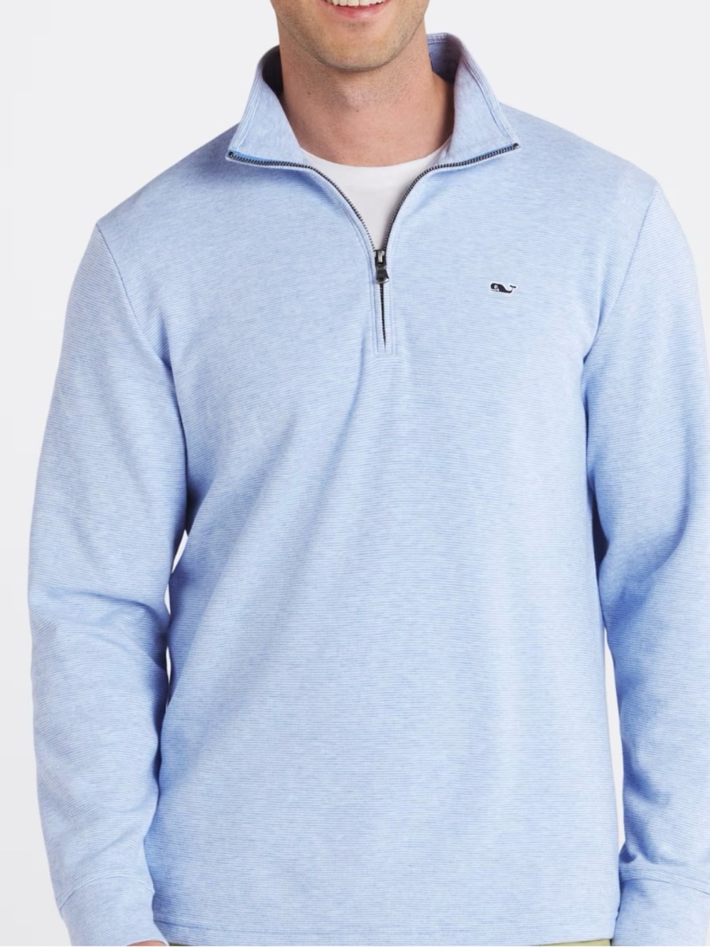 Vineyard Vines Men's Sky Blue Quarter-Zip Pullover